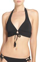 Women's Robin Piccone Keyhole Halter Bikini Top - Black