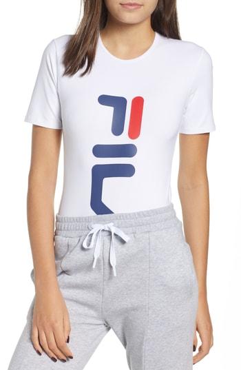 Women's Fila Quinn Logo Bodysuit - White