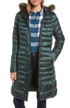 Women's Barbour Fortrose Hooded Quilted Coat With Faux Fur Trim Us / 10 Uk - Green