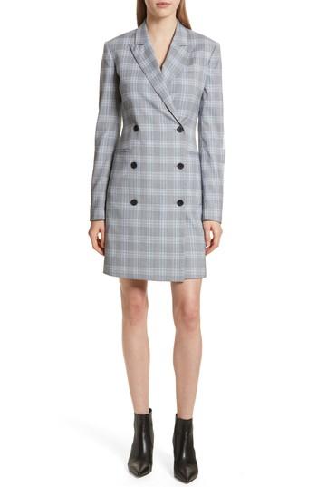 Women's Theory Check Plaid Blazer Dress - White
