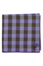 Men's Armstrong & Wilson Fuzzy Check Cotton Pocket Square, Size - Purple