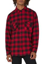Men's Topman Trim Fit Buffalo Check Shirt - Red