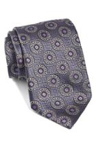 Men's Ermenegildo Zegna Medallion Silk Tie, Size - Grey