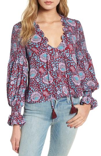 Women's Rebecca Minkoff Penelope Floral Ruffle Top, Size - Red