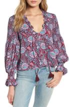Women's Rebecca Minkoff Penelope Floral Ruffle Top, Size - Red