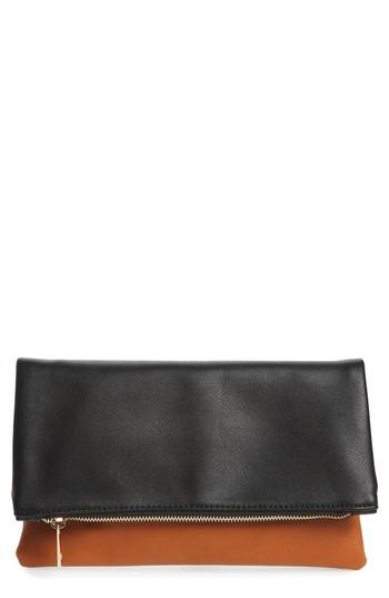 Bp. Faux Leather Fold-over Clutch - Black