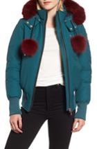 Women's Moose Knuckles Yorkdale Genuine Fox Fur Trim Down Jacket - Green