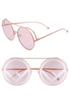 Women's Fendi Run Away 63mm Round Sunglasses - Pink