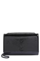 Saint Laurent Medium Kate Glazed Leather Crossbody Bag - Black