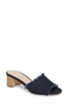 Women's Pelle Moda Rea Block Heel Slide M - Blue