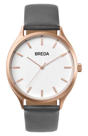 Women's Breda Asper Round Leather Strap Watch, 40mm