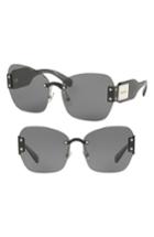 Women's Miu Miu 63mm Rimless Sunglasses - Dark Grey/ Black Solid