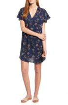 Women's Bobeau Print Shirtdress, Size - Blue
