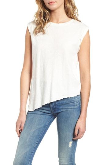 Women's Hudson Jeans Roll Sleeve Tank - White