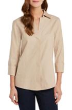 Women's Foxcroft Fitted Non-iron Shirt (similar To 14w) - Beige