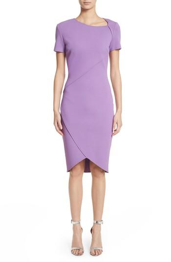 Women's St. John Collection Sculpture Knit Asymmetrical Dress - Purple