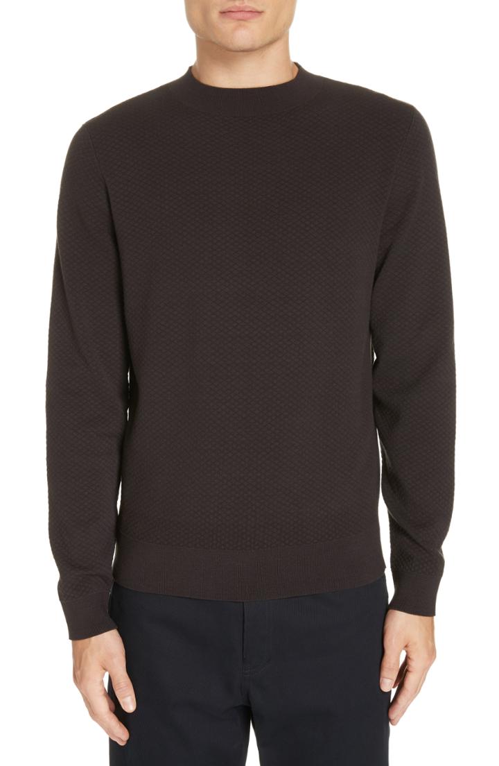 Men's A.p.c. Diamond Matelasse Sweater - Black