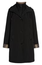 Women's Gallery Detachable Hood & Liner Raincoat - Black