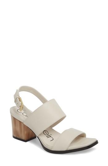 Women's Calvin Klein Rosemary Block Heel Sandal M - White