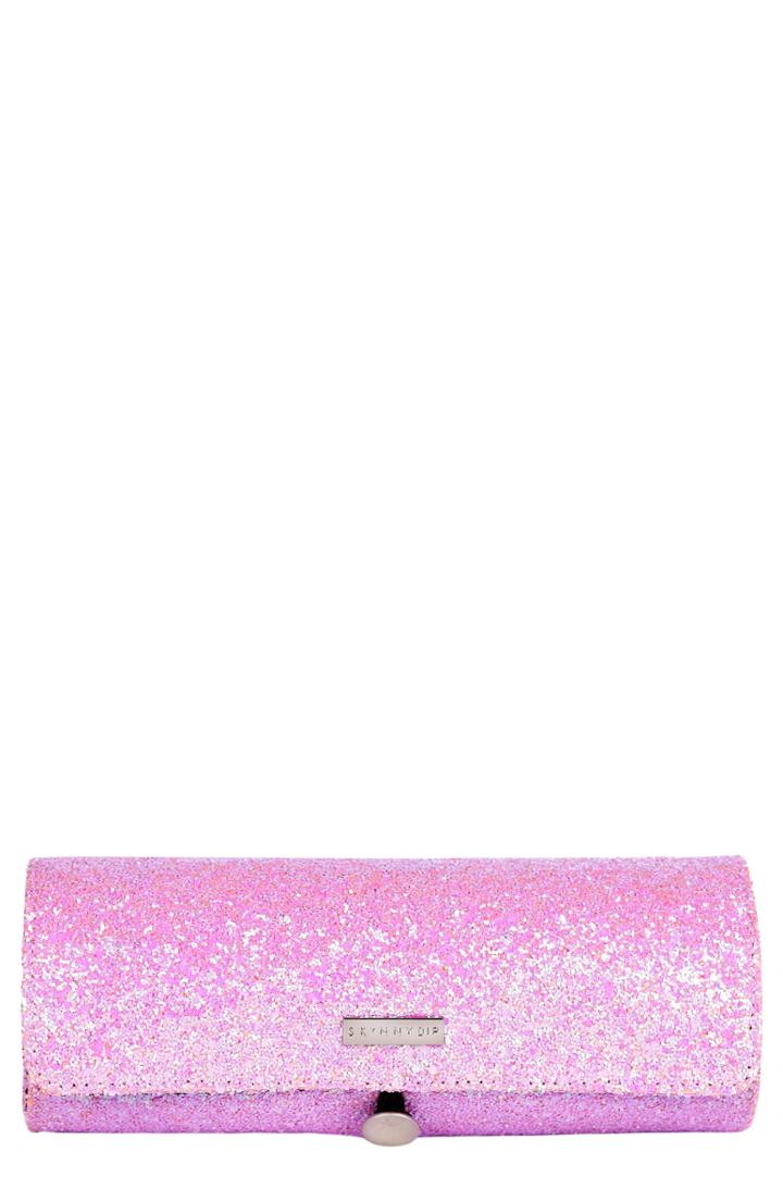 Skinnydip Pink Glitsy Brush Roll, Size - No Color