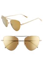Women's Monse X Morgenthal Frederics Erica 57mm Cat Eye Sunglasses - Gold/ Brown