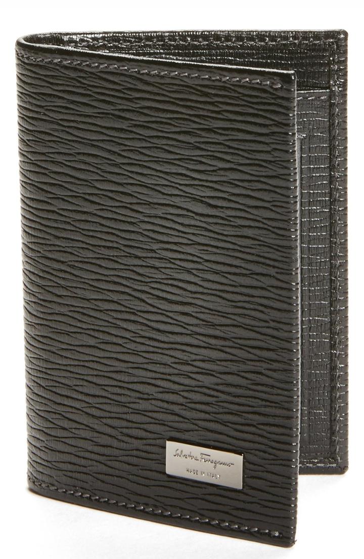 Men's Salvatore Ferragamo Stamped Calf Card Wallet -