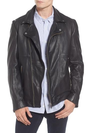 Men's Scotch & Soda Classic Leather Jacket - Black