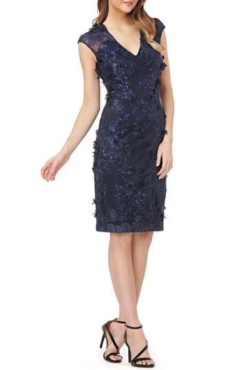 Women's Carmen Marc Valvo Infusion Novelty Sheath - Blue