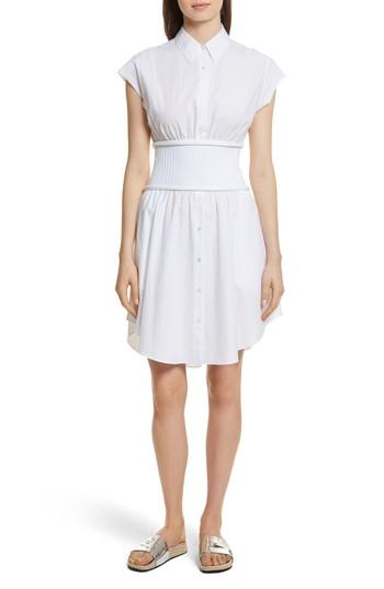 Women's T By Alexander Wang Cotton Poplin Shirtdress - White