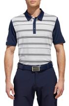 Men's Adidas Ultimate Stripe Fit Polo Shirt, Size Medium - Grey