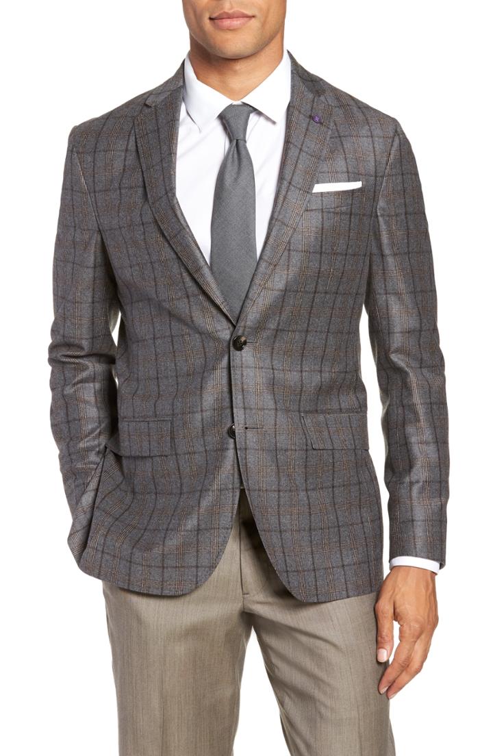 Men's Ted Baker London Konan 2b Trim Fit Wool Sport Coat S - Grey