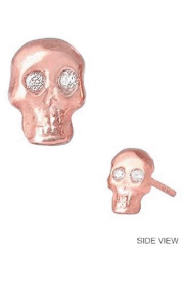 Women's Mini Mini Jewels Diamond Icon Skull Earring