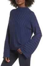 Women's Bp. Wide Rib Mock Neck Sweater, Size - Blue