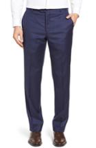 Men's Hickey Freeman Beacon Classic B Fit Flat Front Solid Wool Trousers