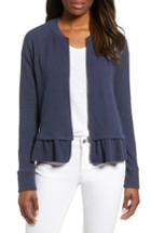 Women's Caslon Ruffle Hem Knit Jacket - Blue
