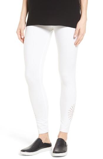 Women's Hue Sunburst Perforated Leggings - White