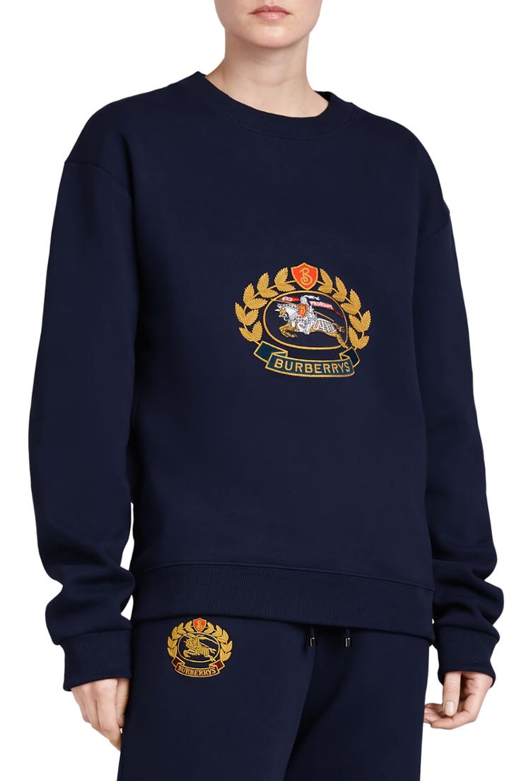 Women's Burberry Vintage Crest Sweatshirt - Blue