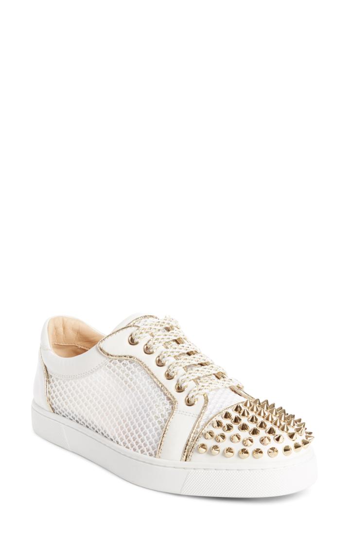 Women's Christian Louboutin Vieira Spiked Low Top Sneaker