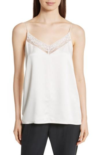 Women's Robert Rodriguez Lace Trim Silk Camisole - Ivory