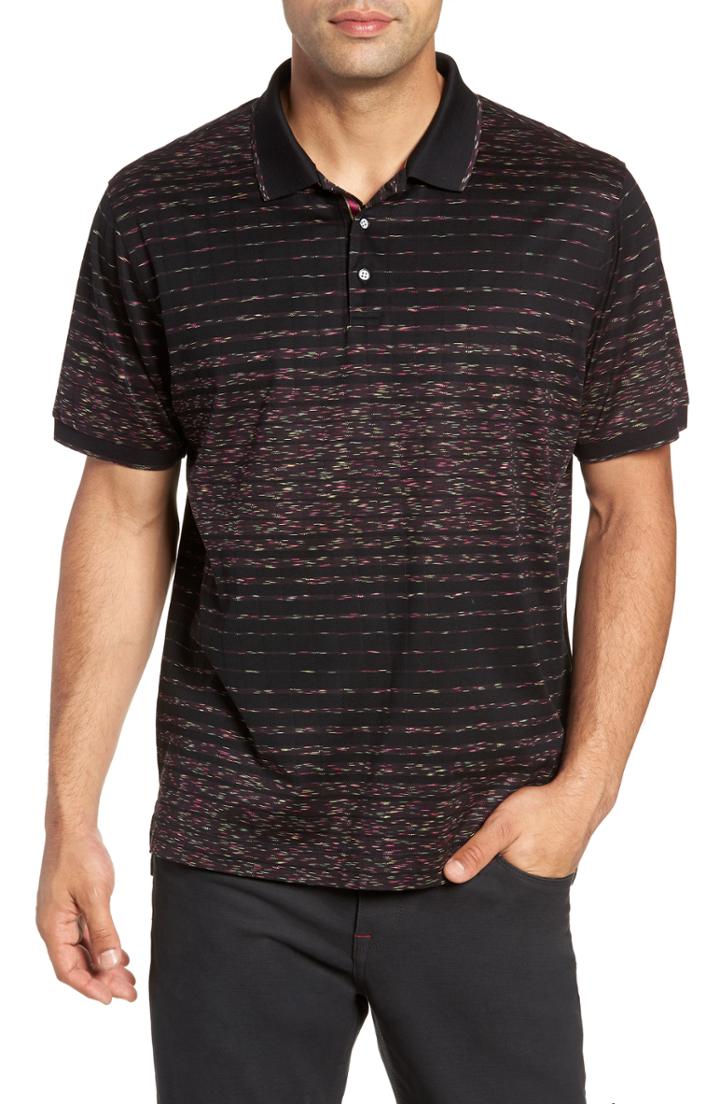Men's Robert Graham Glover Classic Fit Polo, Size - Black