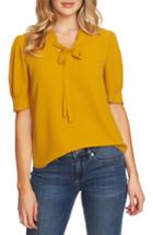 Women's Cece Ruffle V-neck Bow Tie Top - Yellow