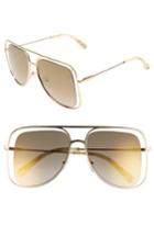 Women's Chloe 57mm Halo Frame Aviator Sunglasses - Gold/ Brown