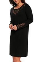 Women's Wallis Lace Panel Shift Dress Us / 10 Uk - Black