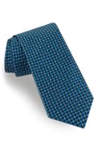 Men's Ted Baker London Basket Weave Grid Silk Tie, Size - Blue