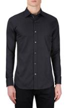 Men's Bugatchi Classic Fit Stripe Jacquard Sport Shirt - Black