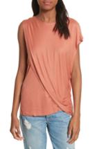 Women's Twenty Willow Shine One-shoulder Draped Jersey Tee - Orange
