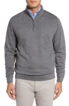 Men's Peter Millar Crown Comfort Jersey Quarter Zip Pullover - Grey