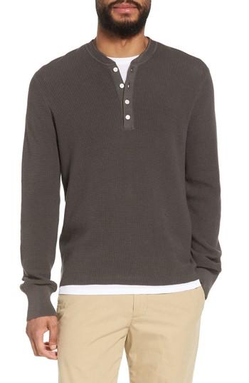 Men's Vince Slim Fit Thermal Henley - Grey