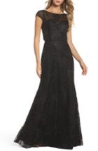 Women's Hayley Paige Occasions Embellished Bateau Neck Gown - Black