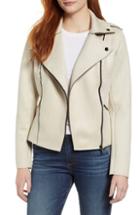 Women's Kut From The Kloth Haddie Faux Suede Moto Jacket - Ivory